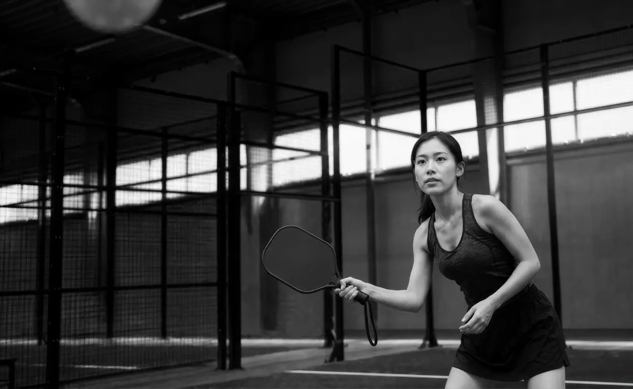 Elite pickleball player in action